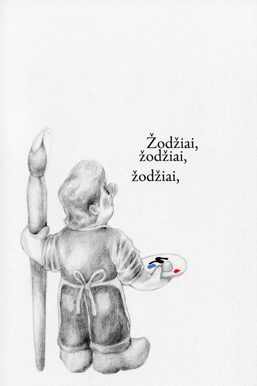 *Žodžiai, žodžiai, žodžiai*, edited by Valentinas Klimašauskas, published by artbooks.lt, 2022. Drawing by Augustinas Milkus